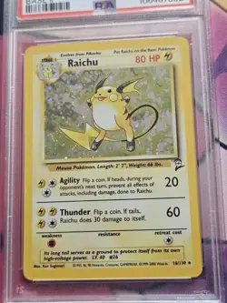 1999 Pokemon Game Raichu Holo #14 Holo PSA 6 Clean - Image 2