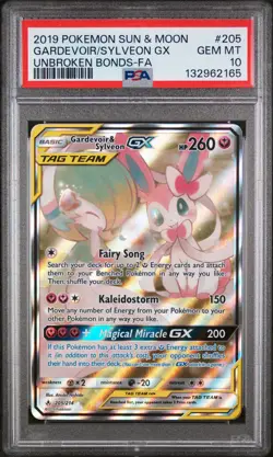 2019 POKEMON SUN & MOON UNBROKEN BONDS FULL ART/GARDEVOIR & SYLVEON GX PSA 10 - Image 1