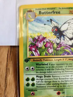 Pokemon TCG Jungle 1st Edition Butterfree 33/64 Edition "d" Error Misprint LP - Image 2