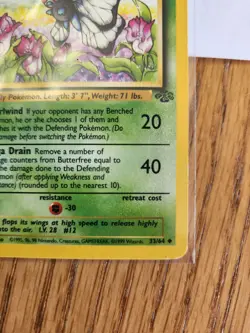 Pokemon TCG Jungle 1st Edition Butterfree 33/64 Edition "d" Error Misprint LP - Image 5