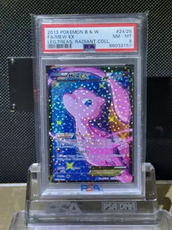 2013 Pokemon B & W Leg. Treasures Radiant Coll. 24/25 FA Mew Ex PSA 8 NM-MT - Image 1