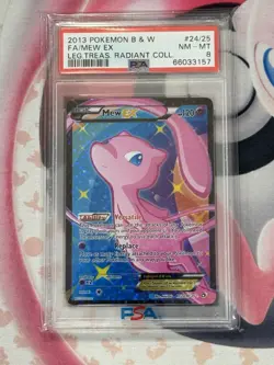 2013 Pokemon B & W Leg. Treasures Radiant Coll. 24/25 FA Mew Ex PSA 8 NM-MT - Image 3