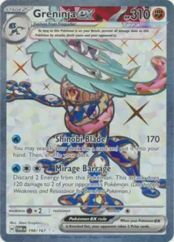 NM-Mint Greninja ex - 198/167 - Ultra Rare Pokemon Twilight Masquerade - Image 1