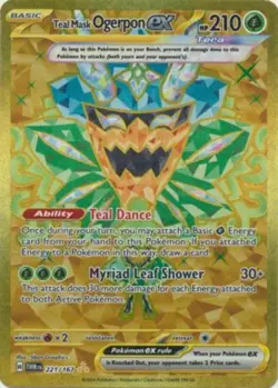 NM-Mint Teal Mask Ogerpon ex - 221/167 - Hyper Rare Pokemon Twilight Masquerade - Image 1