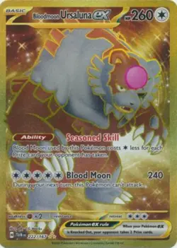 NM-Mint Bloodmoon Ursaluna ex - 222/167 - Hyper Rare Pokemon Twilight Masquerade - Image 1