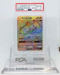 Pokemon CRIMSON INVASION BUZZWOLE GX #115 SECRET RARE PSA 10 GEM MINT #28622762 - Image 1