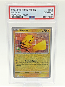 PSA 10 Pikachu Reverse Holo #051 2024 Pokemon Tef Temporal ForceS gEM - Image 1