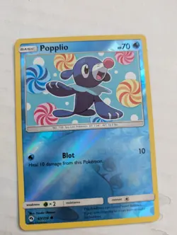 Pokemon TCG Popplio 65/214 Common Reverse Holo Lost Thunder NM - Image 1