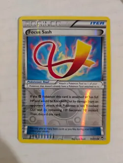 Pokemon Focus Sash Trainer Item Reverse Holo 91/111 Furious Fists - Image 1