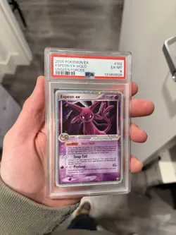 Pokemon 2005 EX Unseen Forces #102 Espeon EX-Holo PSA 6 - Image 1