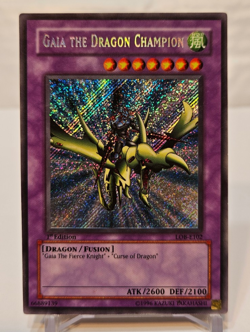 Gaia the Dragon Champion LOB-E102 Secret Rare 1st Edition EURO Yugioh 981 - Image 1