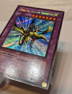 Gaia the Dragon Champion LOB-E102 Secret Rare 1st Edition EURO Yugioh 981 - Image 2