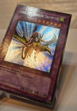 Gaia the Dragon Champion LOB-E102 Secret Rare 1st Edition EURO Yugioh 981 - Image 3