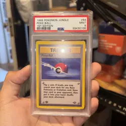 1999 POKEMON JUNGLE 1ST EDITION #64 POKE BALL PSA 9 - Image 1