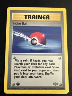 Poke Ball Trainer Vintage Pokemon Card Jungle 64/64 1st Edition Lot x5 - Image 2