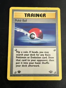 Poke Ball Trainer Vintage Pokemon Card Jungle 64/64 1st Edition Lot x5 - Image 4