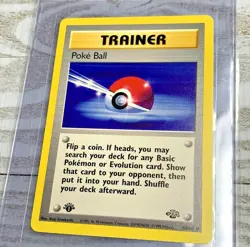 Poke Ball Trainer 64/64 Jungle 1st Edition Pokemon Card Keiji Kinebuchi Art - Image 1