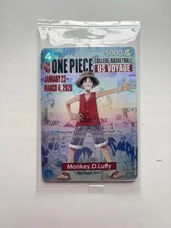 One Piece Monkey.D.Luffy College Basketball US Voyage Trading Card (SEALED) - Image 1