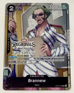 2024 One Piece Brannew Offline Regional Finalist Gold Stamped Foil + Revis Patch - Image 1