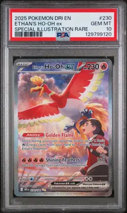 2025 POKEMON DRI EN-DESTINED RIVALS ETHAN'S HO-OH ex#230 SIR PSA 10 - Image 1