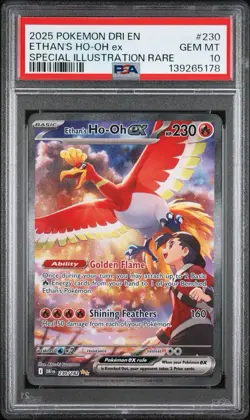 PSA 10 Ethan's Ho-Oh Ex SIR 230/182 DRI EN 2025 Destined Rivals Pokemon TCG - Image 1