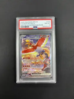 2025 POKEMON DRI EN-DESTINED RIVALS #230 ETHAN'S HO-OH ex SIR PSA 8 - Image 1