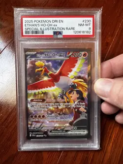2025 Pokemon SV Destined Rivals DRI EN Ethan's Ho-Oh EX #230/182 SIR PSA 8 - Image 1