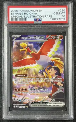 ETHAN'S HO-OH EX PSA 10 2025 POKEMON SV DESTINED RIVALS DRI EN #230/182 SIR 7753 - Image 1