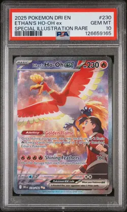 2025 Pokemon DRI-EN #230/182 Ethan’s HO-OH Ex SIR PSA 10 Gem Mint TCG WITH CASE! - Image 1