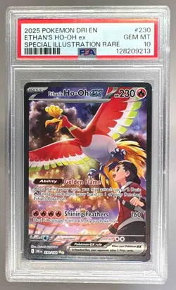 Ethan's Ho-Oh ex 2025 Pokemon SV Destined Rivals - DRI EN #230 SIR PSA 10 - Image 1