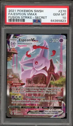 Pokemon Espeon VMAX Fusion Strike Secret Rare Full Alt Art #270 PSA 10 Gem Mint - Image 1
