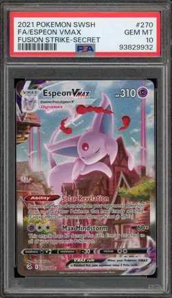 Pokemon Espeon VMAX Fusion Strike Secret Rare Full Alt Art #270 PSA 10 Gem Mint - Image 1