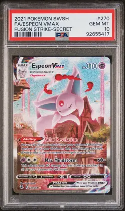 Pokemon Espeon VMAX Fusion Strike Secret Rare Full Alt Art #270 PSA 10 Gem Mint - Image 1