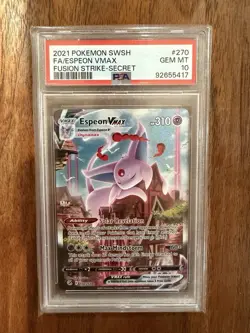 Pokemon Espeon VMAX Fusion Strike Secret Rare Full Alt Art #270 PSA 10 Gem Mint - Image 3