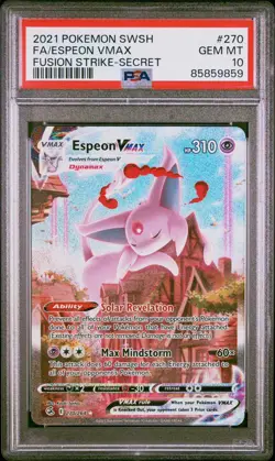 Pokemon Espeon VMAX Fusion Strike Secret Rare Full Alt Art #270 PSA 10 Gem Mint - Image 1