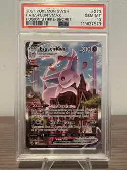 Pokemon Espeon VMAX Fusion Strike Secret Rare Full Alt Art #270 PSA 10 Gem Mint - Image 1