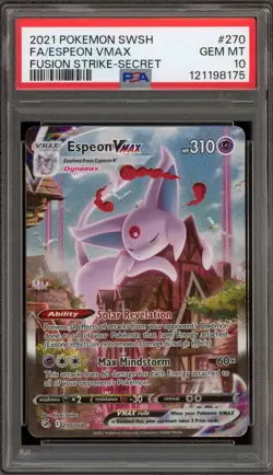 Pokemon Espeon VMAX Fusion Strike Secret Rare Full Alt Art #270 PSA 10 Gem Mint - Image 1
