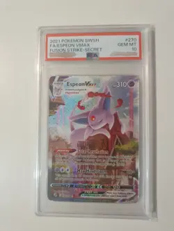 Espeon VMAX 270/264 Pokemon SWSH Fusion Strike Secret Rare Full Alt Art PSA 10 - Image 1