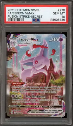 Pokemon Espeon VMAX Fusion Strike Secret Rare Full Alt Art #270 PSA 10 Gem Mint - Image 1