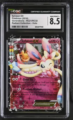 CGC 8.5 Sylveon EX Generations RC21/RC32 Radiant Collection Holo Pokemon Card - Image 1