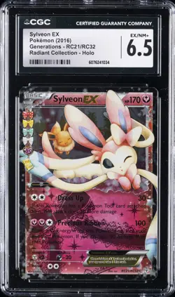 2016 POKEMON GENERATIONS RADIANT COLLECTION HOLO #RC21 SYLVEON EX CGC 6.5 - Image 1