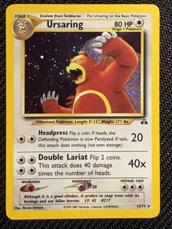 Pokemon TCG Ursaring Holo Card 15/75 Neo Discovery Rare Lightly Played Excellent - Image 5
