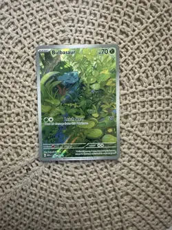 Bulbasaur Illustration Rare 166/165 Pokemon Scarlet & Violet 151 TCG Near Mint B - Image 1