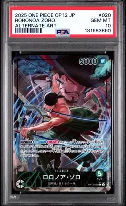 2025 ONE PIECE JPN OP12-LEGACY OF THE MASTER ALTERNATE ART RORONOA ZORO PSA 10 - Image 1