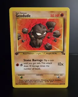 Pokemon TCG - GEODUDE (1ST EDITION) 47/62 - WOTC FOSSIL 1999 - VINTAGE - LP/NM - Image 1