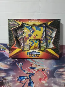 🔥 Pokemon TCG Shining Fates Pikachu V Collection Box New Sealed 💥 - Image 1