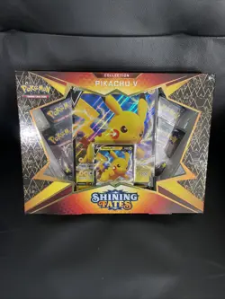 NEW POKEMON TCG SHINING FATES PIKACHU V BOX 4 Booster Packs SEALED - Image 1