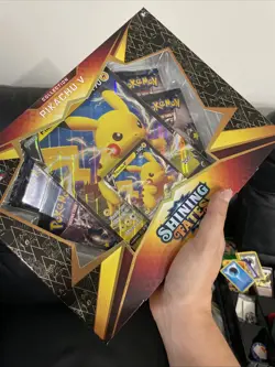 NEW POKEMON TCG SHINING FATES PIKACHU V BOX 4 Booster Packs SEALED - Image 4