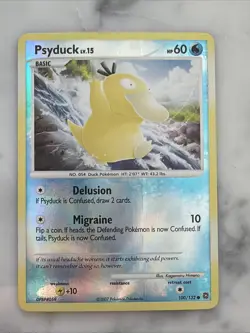 Pokemon TCG Card 2007 Secret Wonders - Psyduck 100/132 - Reverse Holo - DPBP#59 - Image 1