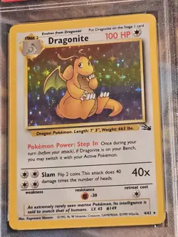 Dragonite Holo Rare Fossil 4/62 Pokemon Card - WOTC 1999 PSA 5 - Image 2